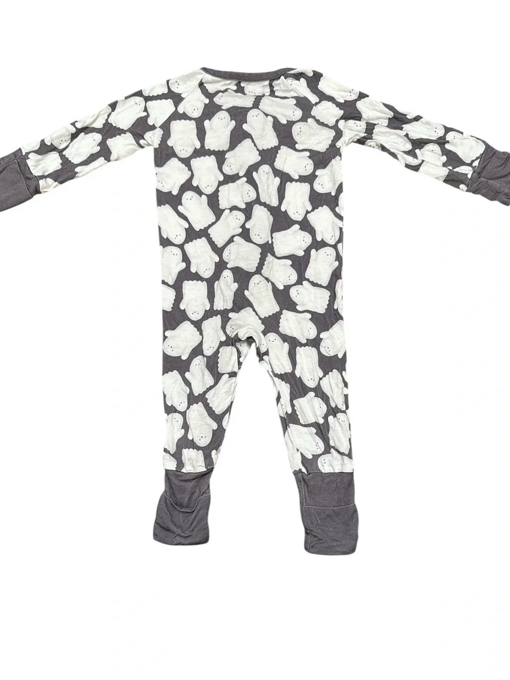 The Little One Shop Halloween Ghost Bamboo Convertible Zippy Romper Unisex 0-3M